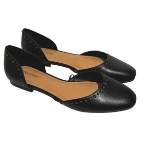 Maurices Black Greta Studded D'Orsay Ballet Flats Women's Sz 10M career comfort